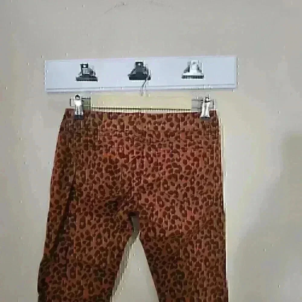 7085 Mechanics jeans by zenana rust orange cheetah skinny jeans size small - Picture 7 of 7